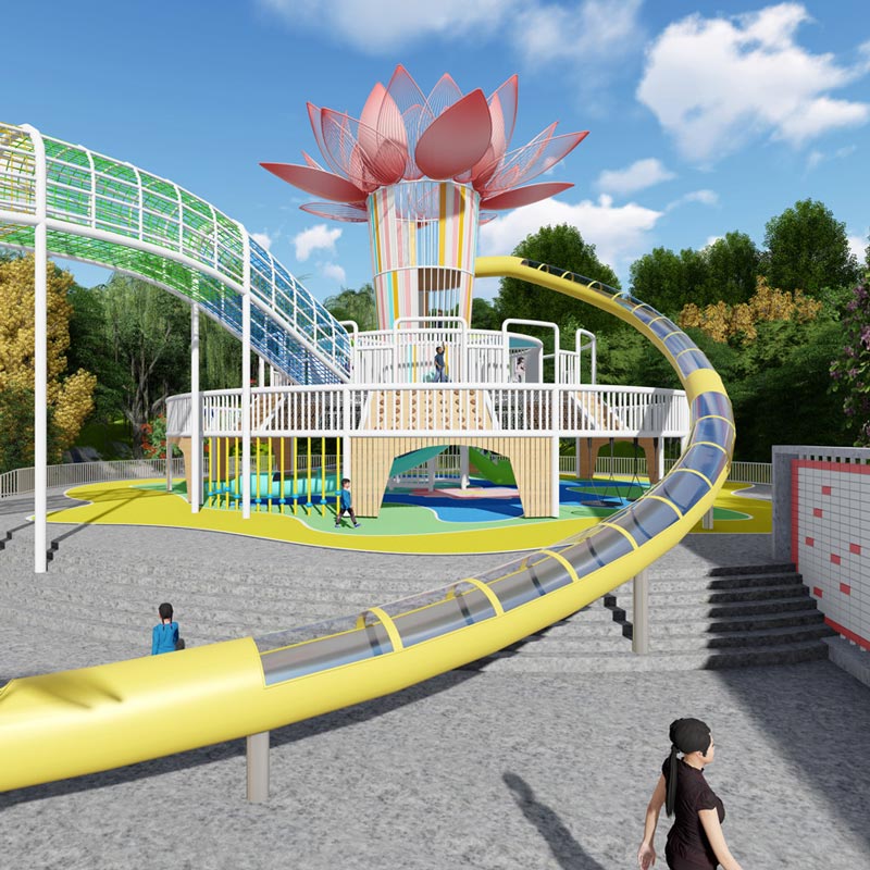 户外不锈钢滑梯-攀爬组合